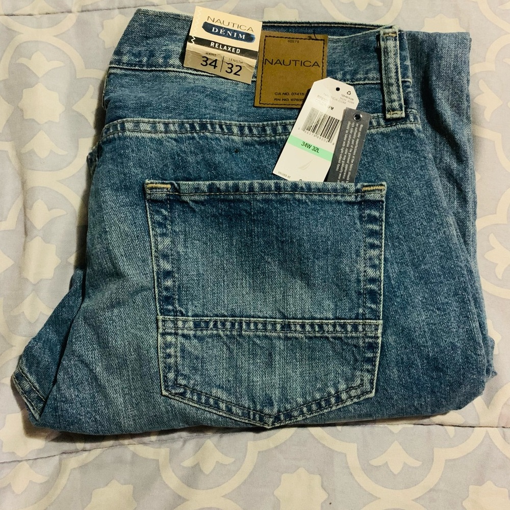 Nautica mens jeans denim relaxed 34 x 32